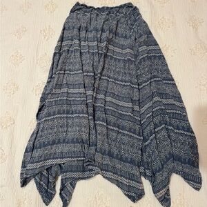 Abercrombie & Fitch Navy and White Asymmetrical Handkerchief Skirt Maxi length